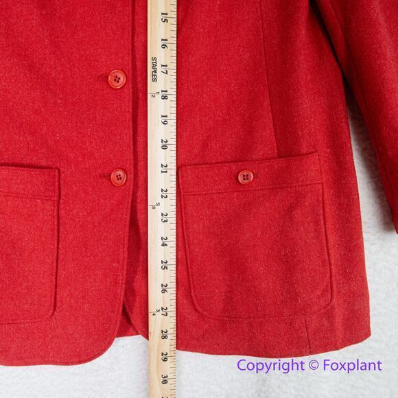 Vintage Pendleton *flawed* 100% Virgin Wool Women’s Red Blazer, size 12 - Picture 4 of 15